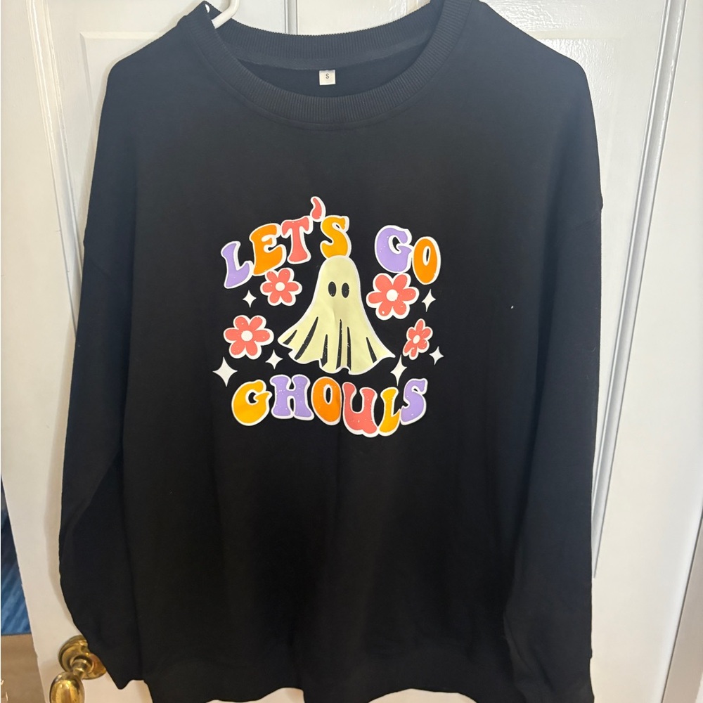Black 'Let’s Go Ghouls' Graphic Pullover Sweatshirt